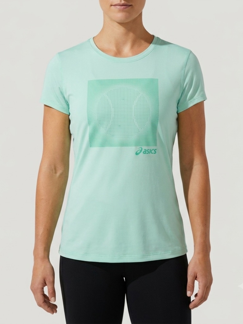 ASICS Mint Green Performance Mesh Short Sleeve Tennis Shirt, Size Small